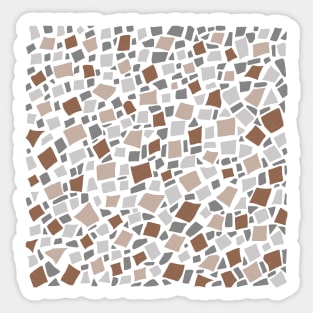 Broken Tiles Mosaic Pattern Brown Color Background GC-120-3 Sticker